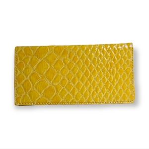 G by Guess Yellow Faux Leather Checkbook Cover